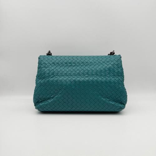 Bottega Veneta Intrecciato Leather Olimpia Shoulder Bag In Teal photo 5