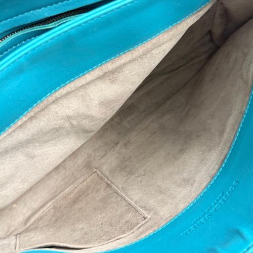 Bottega Veneta Intrecciato Leather Olimpia Shoulder Bag In Teal photo 6