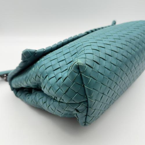 Bottega Veneta Intrecciato Leather Olimpia Shoulder Bag In Teal photo 7