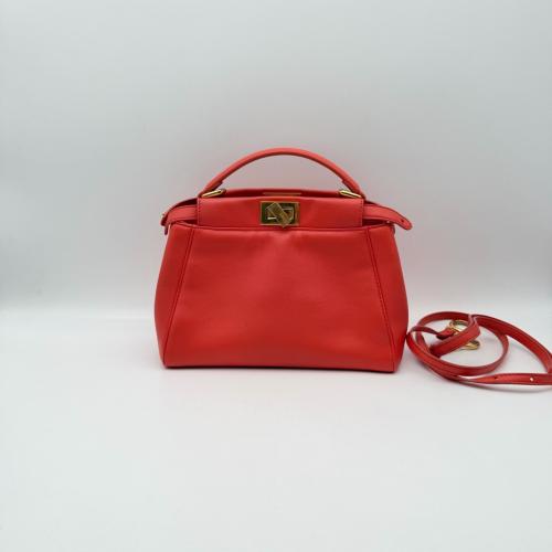 Fendi Leather Peekaboo Top Handle Bag
