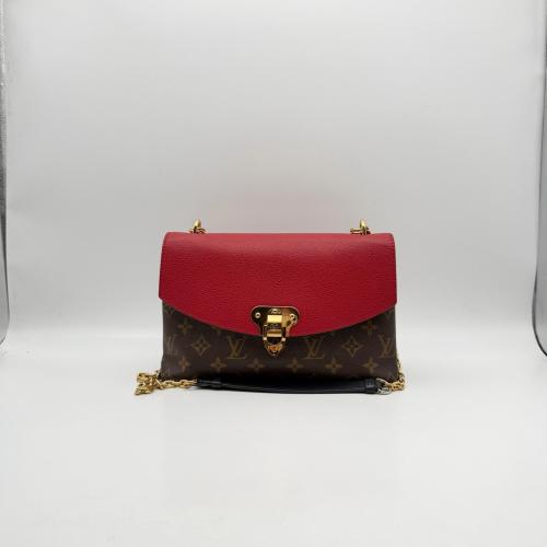 Louis Vuitton Red Leather and monogram Canvas Saint Placide Crossbody Bag