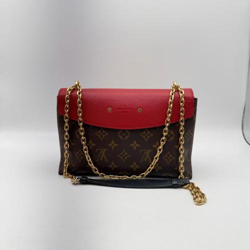 Louis Vuitton Red Leather and monogram Canvas Saint Placide Crossbody Bag photo 4