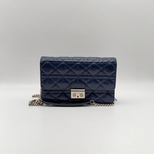 Christian Dior Patent Cannage Miss Dior Wallet on Chain