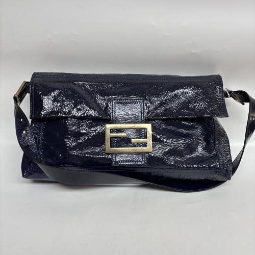 Fendi Black Patent Leather Convertible Bag