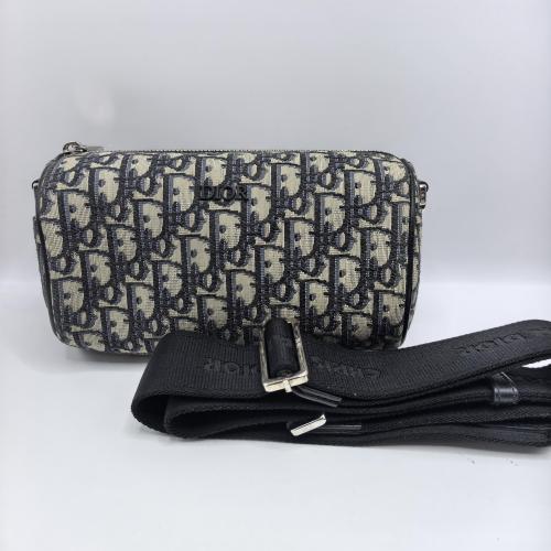 Christian Dior Oblique Canvas Barrel Messenger Bag