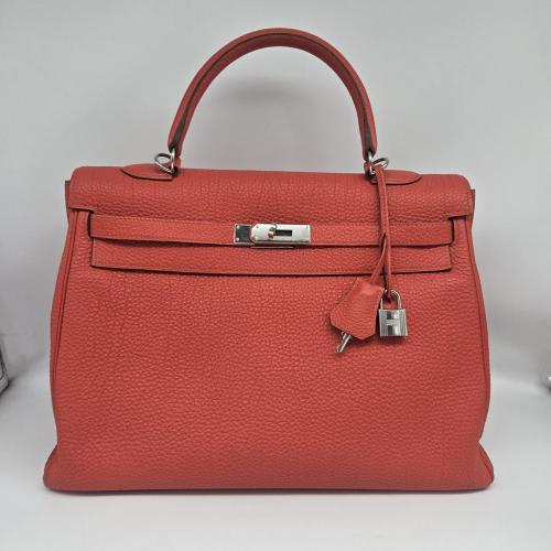 Hermès Kelly Retourne Handbag, Palladium Hardware photo 8