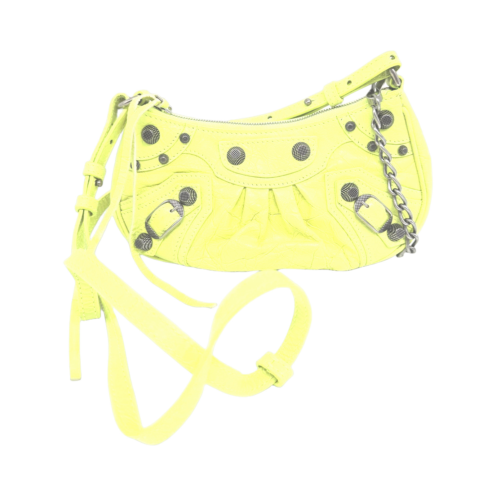 Balenciaga Yellow Lambskin Leather Le Cagole Mini Bag