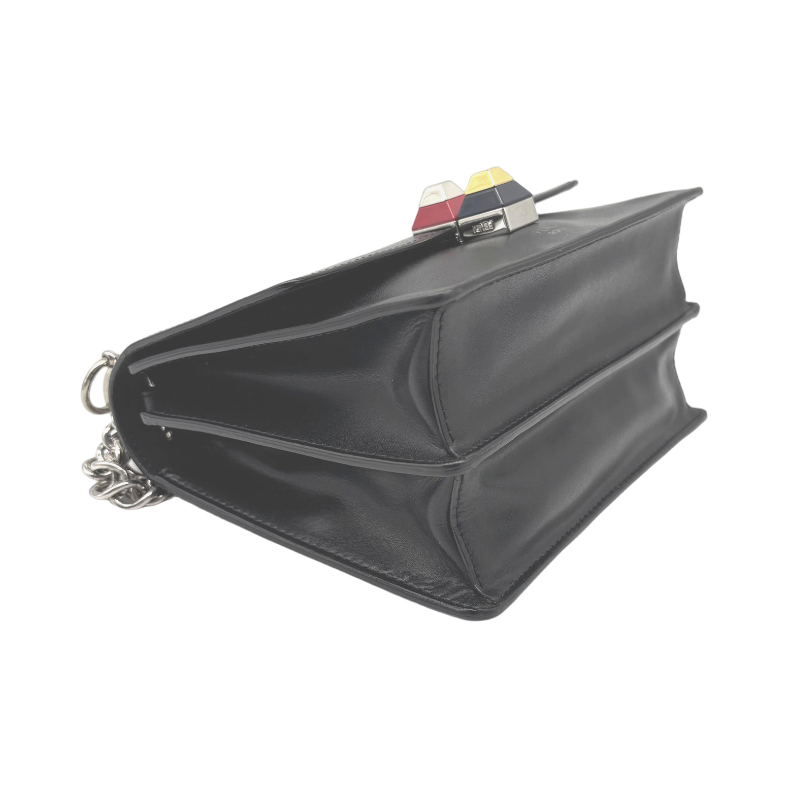 Fendi Black Leather Fendi Kan I Shoulder Bag With Studs photo 3