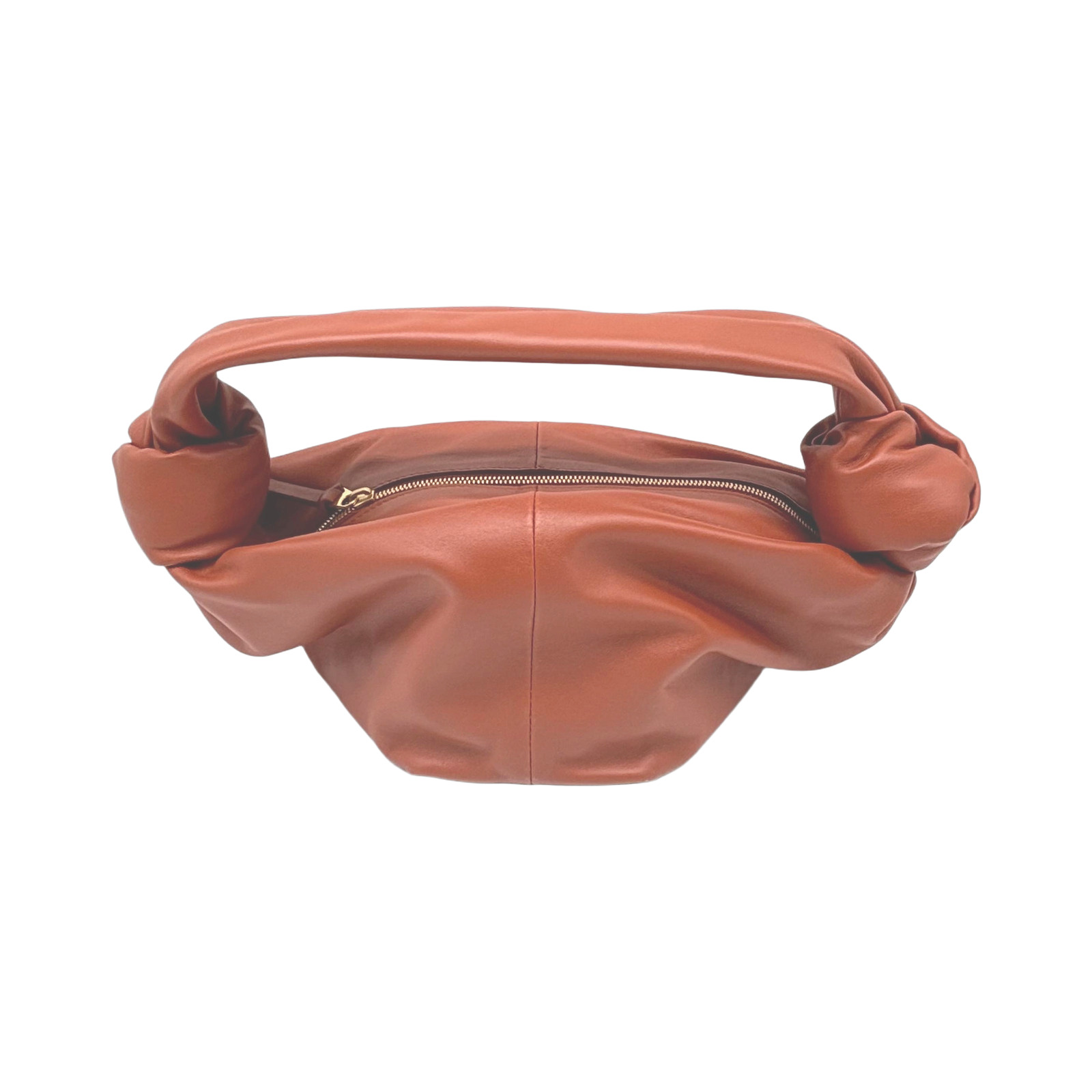 Bottega Veneta Double Knot Leather Handbag In Orange photo 2