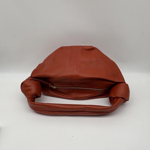Bottega Veneta Double Knot Leather Handbag In Orange photo 7