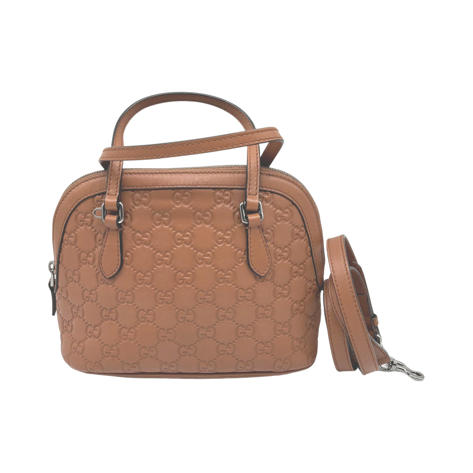 Gucci Embossed Leather Guccissima Dome Satchel