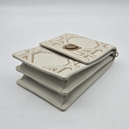 Christian Dior White Diorama Vertical Studded Clutch photo 7