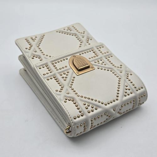 Christian Dior White Diorama Vertical Studded Clutch photo 8