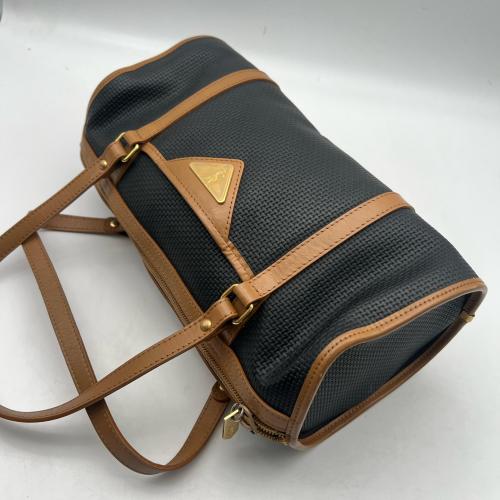 Christian Dior Black Woven Canvas Boston Bag photo 7