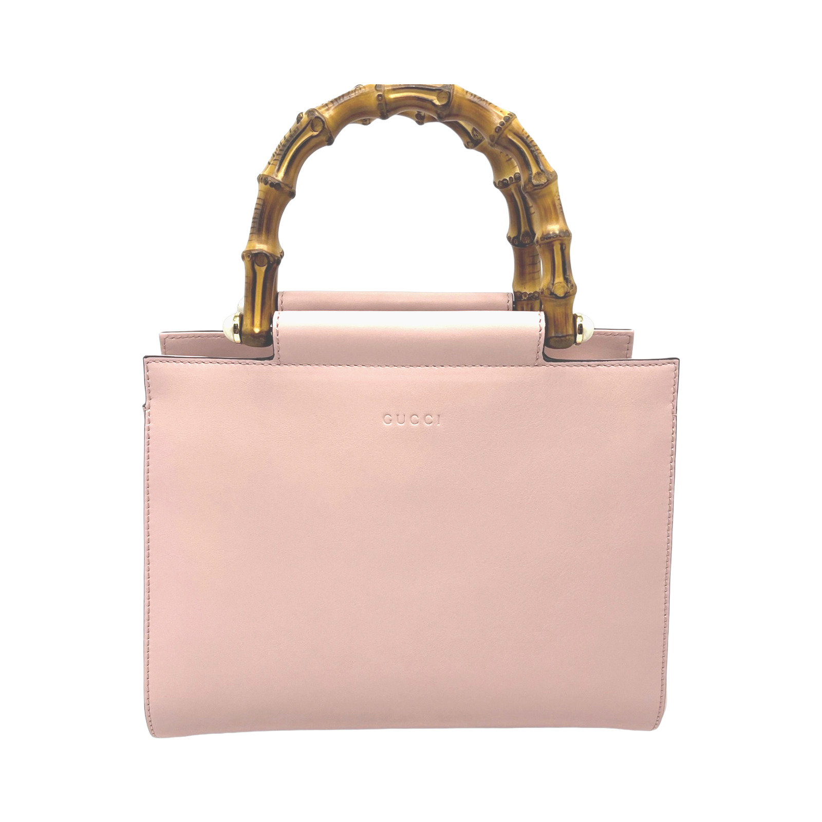 Gucci Pink Nymphaea Bamboo Top Handle Bag photo 2