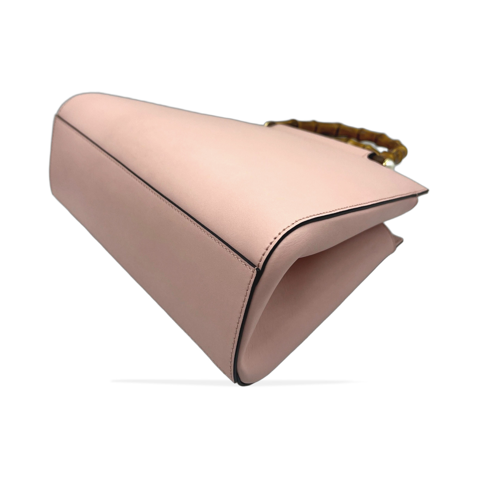 Gucci Pink Nymphaea Bamboo Top Handle Bag photo 4