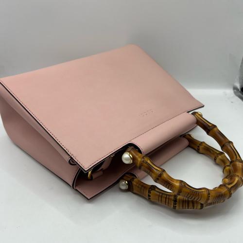 Gucci Pink Nymphaea Bamboo Top Handle Bag photo 5