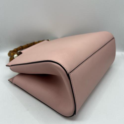 Gucci Pink Nymphaea Bamboo Top Handle Bag photo 6