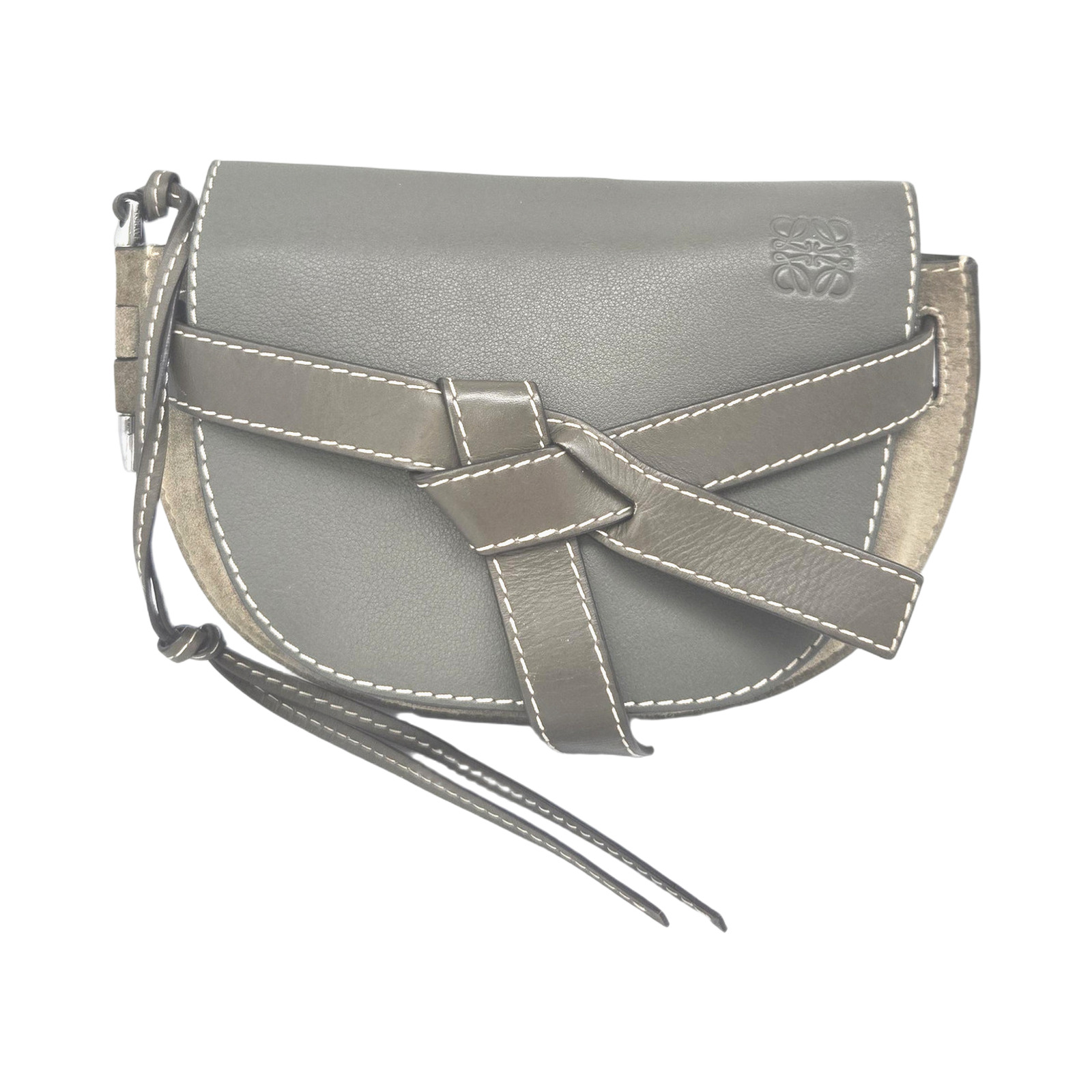 Loewe Leather Gate Dual Belt Bag In Grey photo 2
