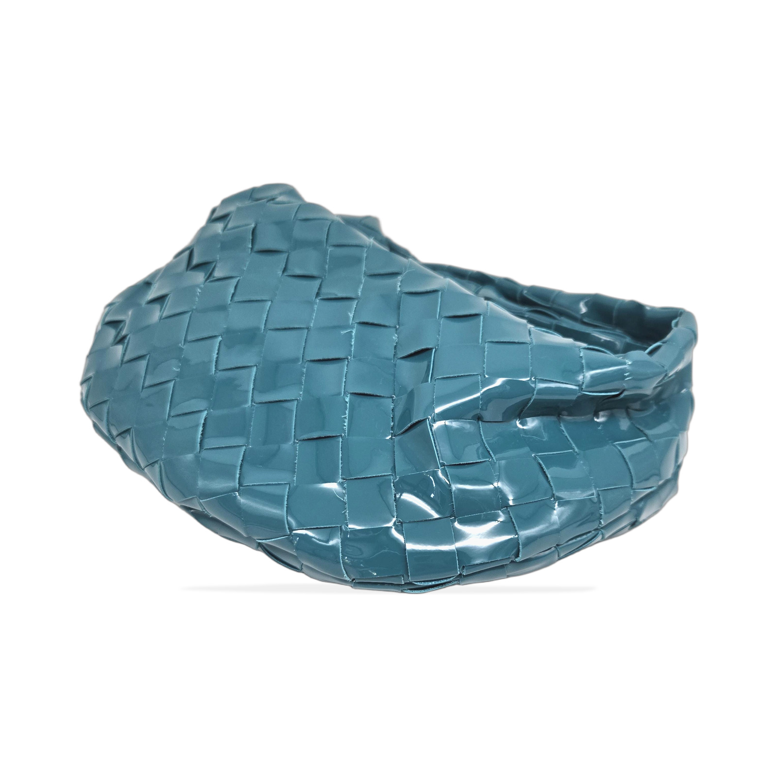 Bottega Veneta Patent Jodie In Blue Color photo 4