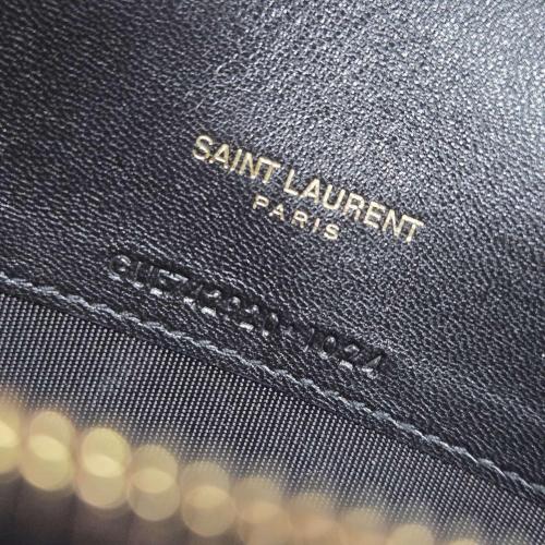 Yves Saint Laurent Chevron Pattern Black Leather Cassandre Wallet photo 7