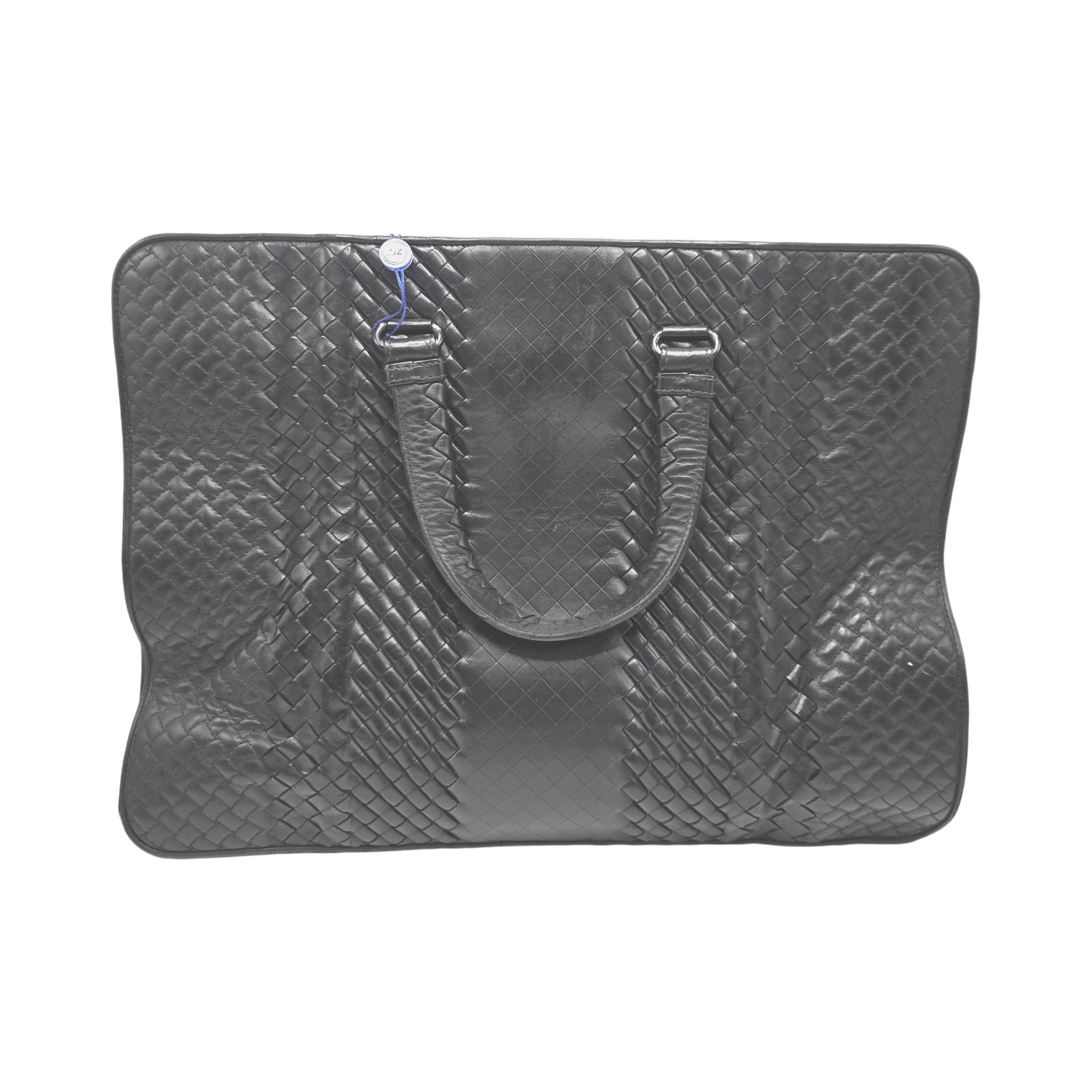 Bottega Veneta Black Woven Leather Business Briefcase