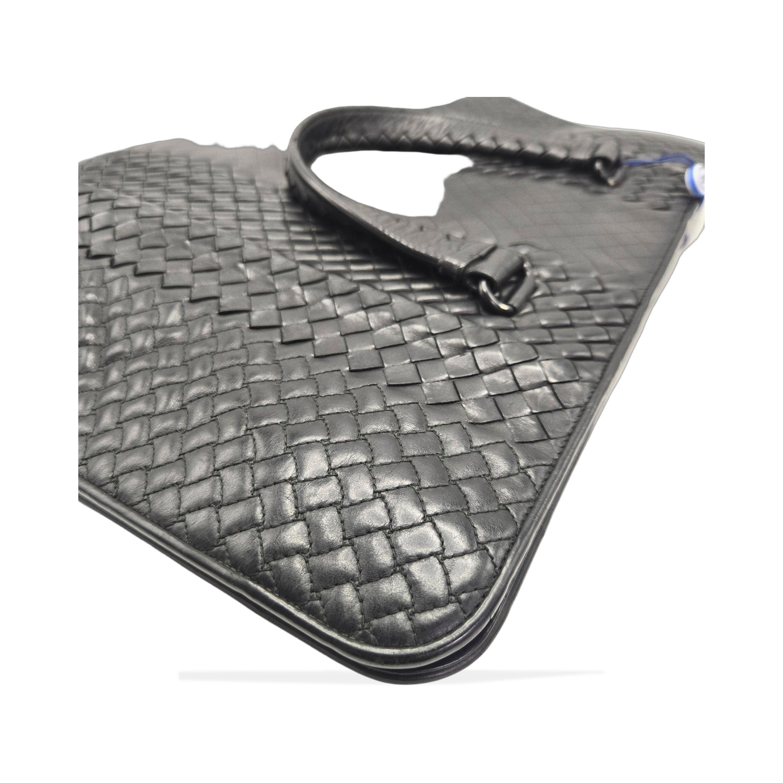 Bottega Veneta Black Woven Leather Business Briefcase photo 4