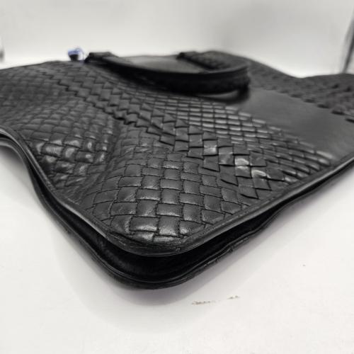 Bottega Veneta Black Woven Leather Business Briefcase photo 6