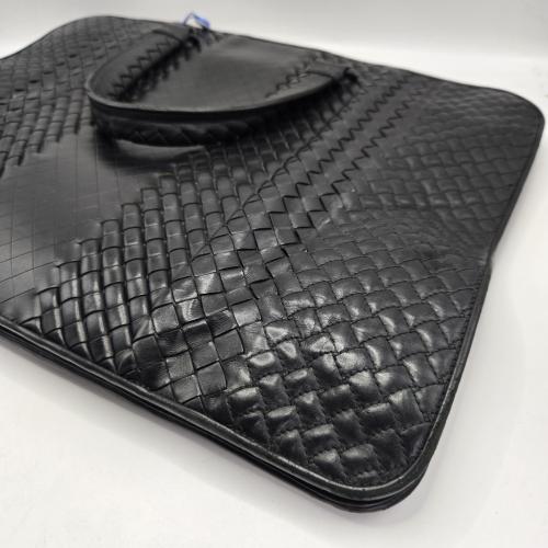 Bottega Veneta Black Woven Leather Business Briefcase photo 7