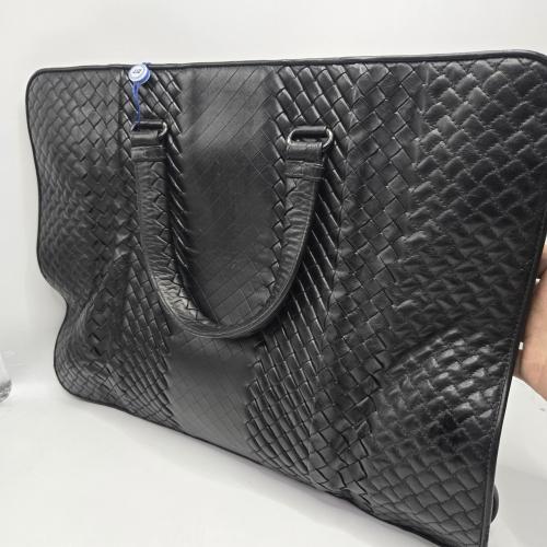 Bottega Veneta Black Woven Leather Business Briefcase photo 8