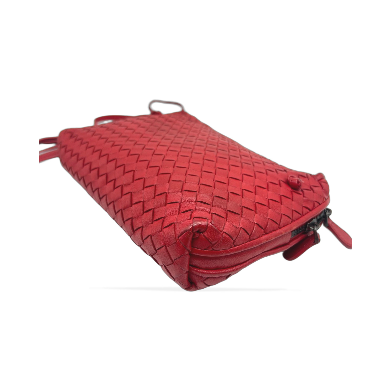 Bottega Veneta Red Intrecciato Nodini Crossbody Bag photo 4
