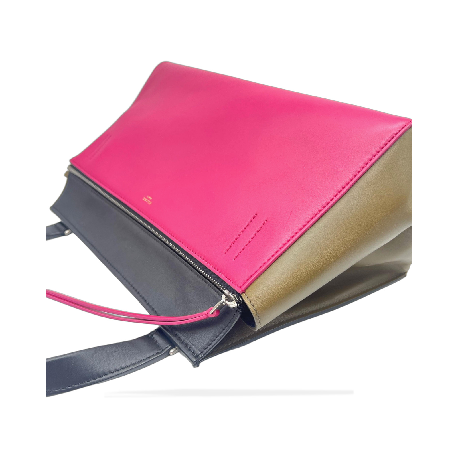 Celine Tricolor Leather Edge Handbag photo 4