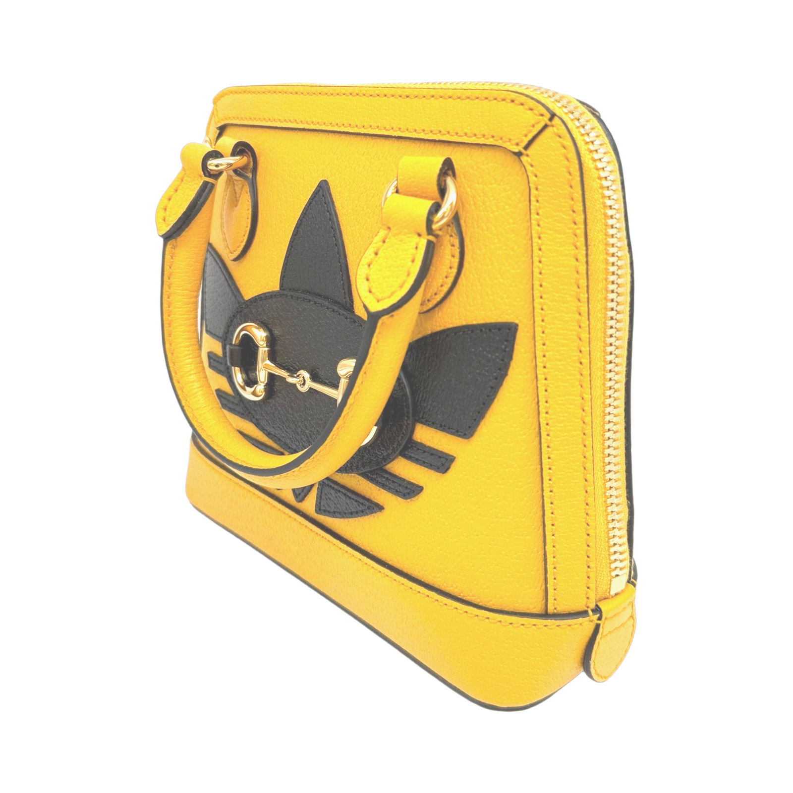 Gucci Yellow Textured Leather Gucci x Adidas Horsebit 1955 Bag photo 3