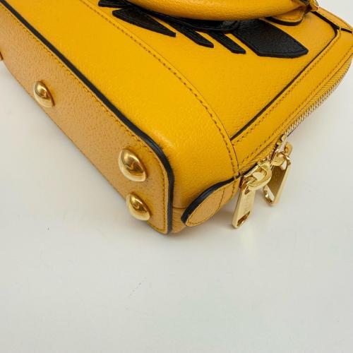 Gucci Yellow Textured Leather Gucci x Adidas Horsebit 1955 Bag photo 8
