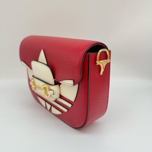 Gucci Red Leather Gucci x Adidas Horsebit 1955 Bag photo 7