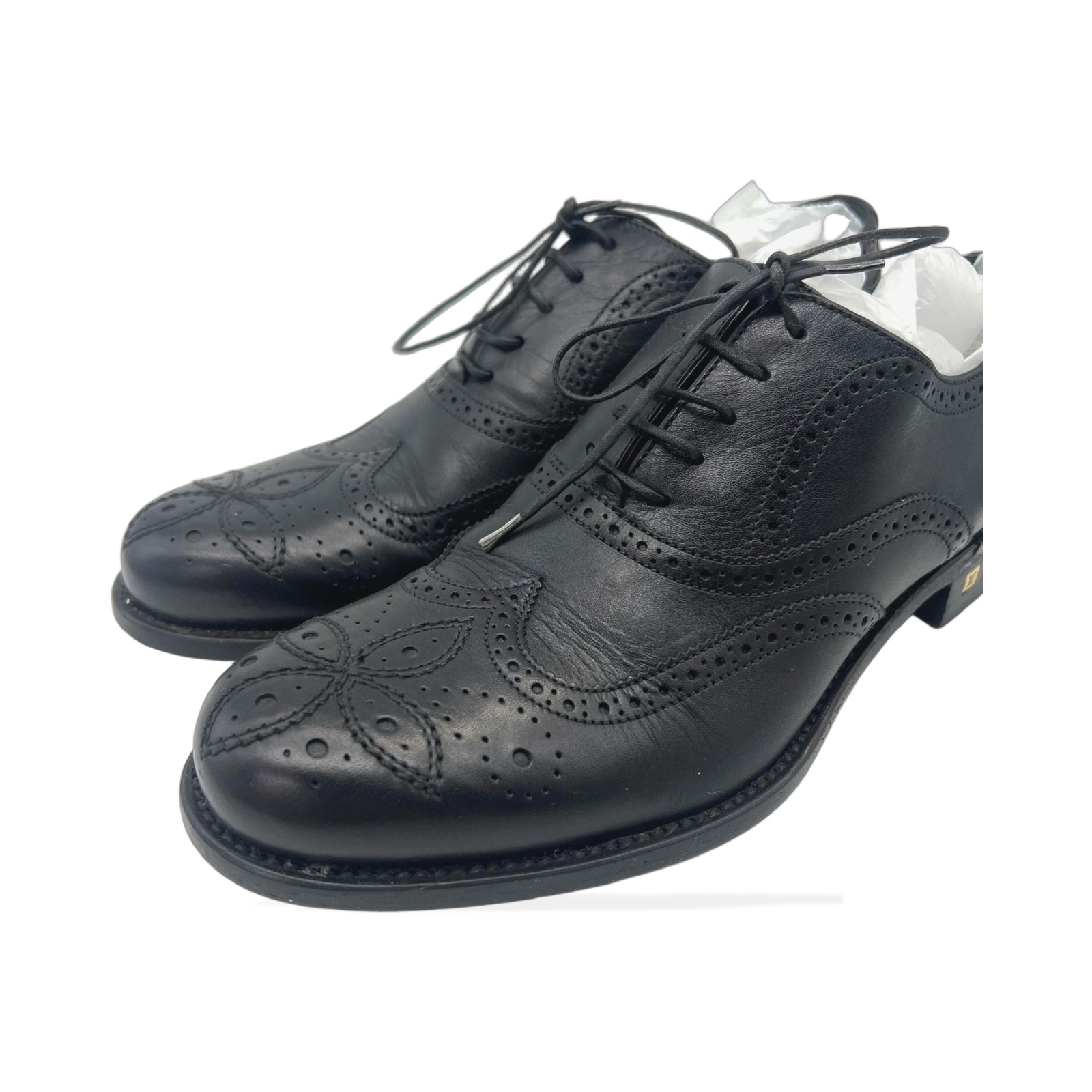 Louis Vuitton Black Leather Lace-up Oxford Shoes photo 4