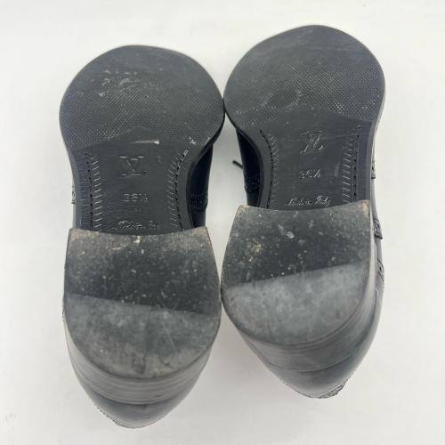 Louis Vuitton Black Leather Lace-up Oxford Shoes photo 5