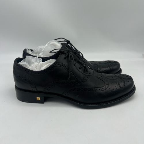Louis Vuitton Black Leather Lace-up Oxford Shoes photo 6