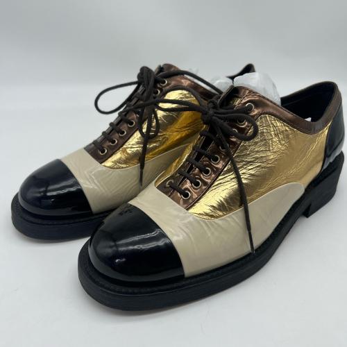 Chanel Multicolor Patent Leather Lace-up Oxfords photo 7