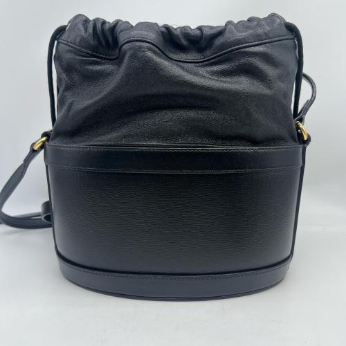 Gucci Black Leather Horsebit Bucket Bag photo 4