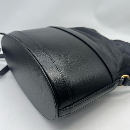 Gucci Black Leather Horsebit Bucket Bag photo 8