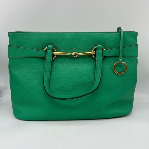 Gucci Green Leather Horsebit Tote Bag photo 2