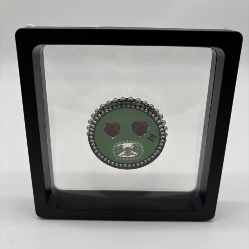 Chanel Pearl Rhinestone Pin Brooch Face Heart