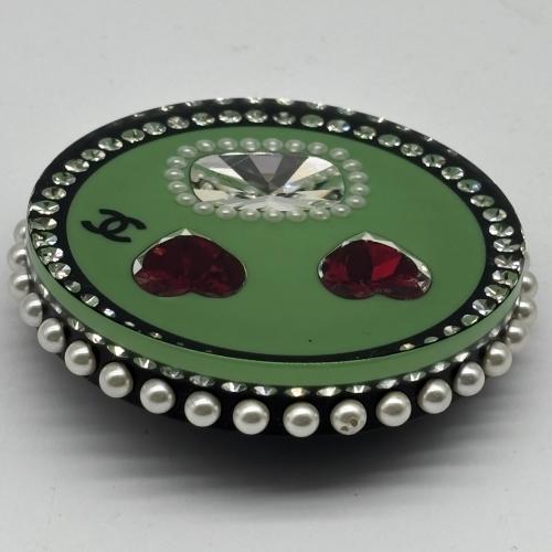 Chanel Pearl Rhinestone Pin Brooch Face Heart photo 3