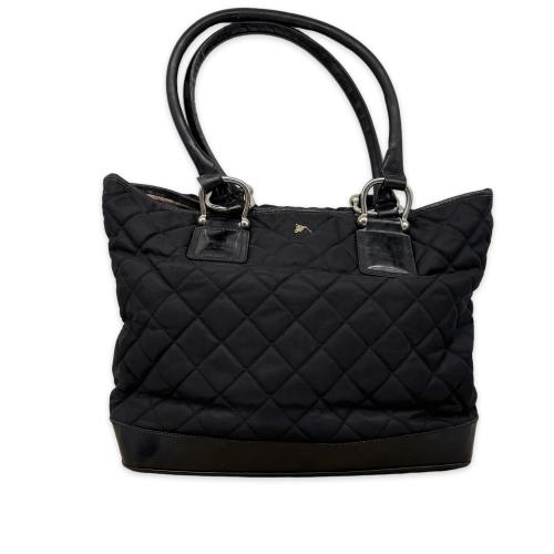 Burberry Black Quilted Nylon Tote Bag