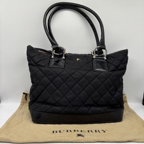 Burberry Black Quilted Nylon Tote Bag photo 2