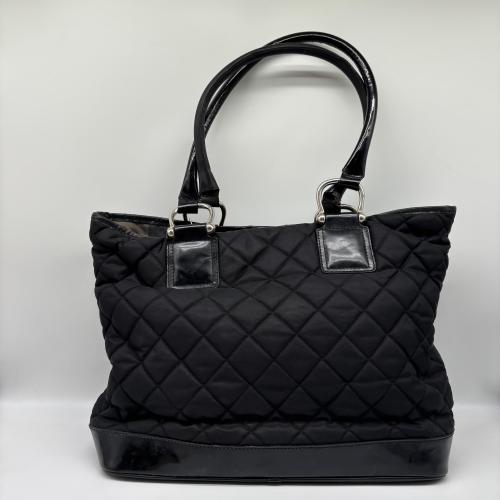 Burberry Black Quilted Nylon Tote Bag photo 3