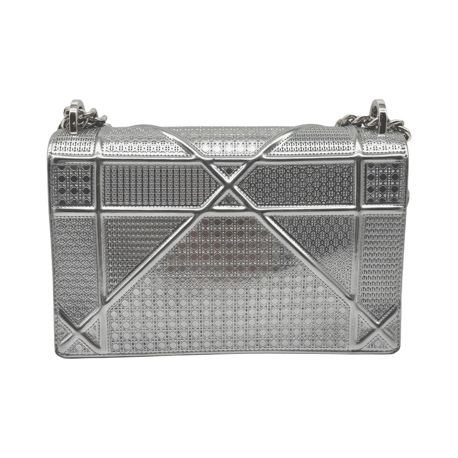 Christian Dior Metallic Silver Diorama Chain Shoulder Bag photo 3