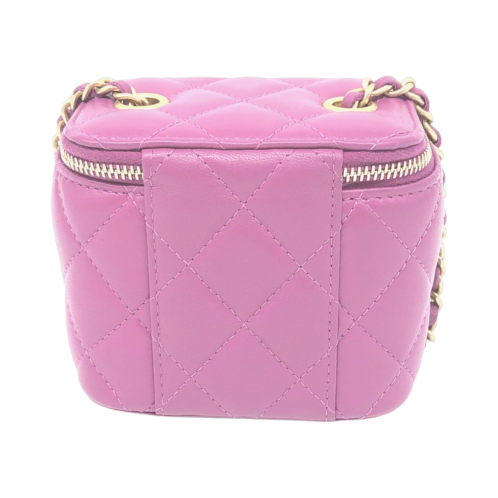 Chanel Mini Purple Lambskin Pearl Crush Vanity Case photo 2
