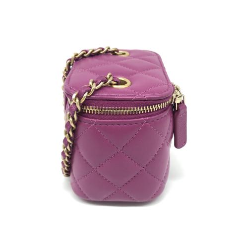 Chanel Mini Purple Lambskin Pearl Crush Vanity Case photo 5